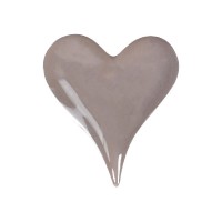 Srdce keramické, lesklá šedá barva. ALA1237 GREY